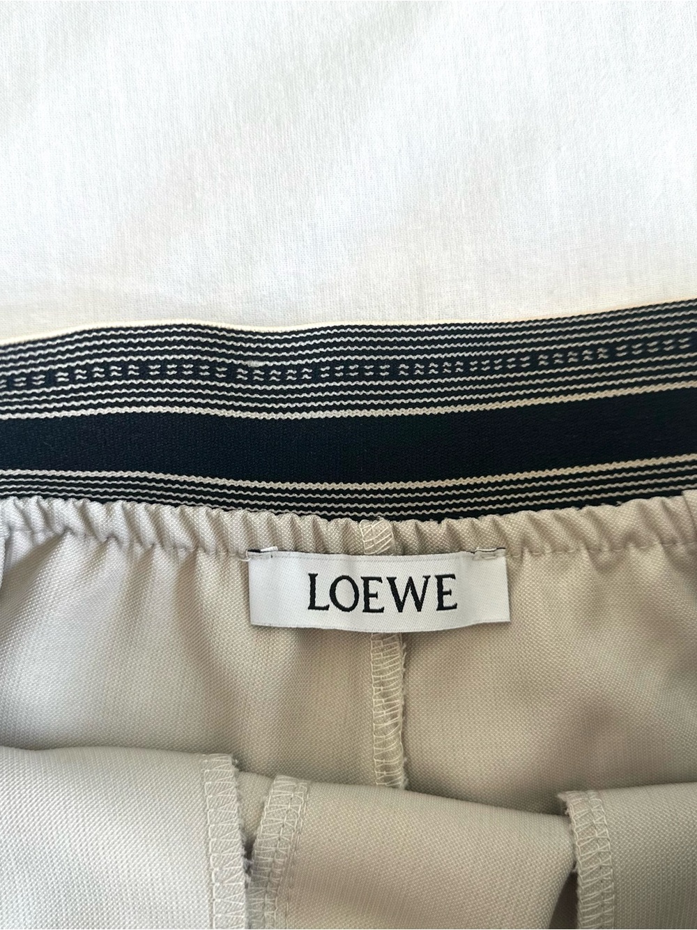 Loewe Wide-Leg Trousers with Logo Elastic Waistband
